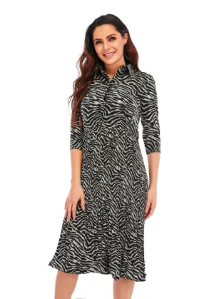Micro Pleated Zebra Dress