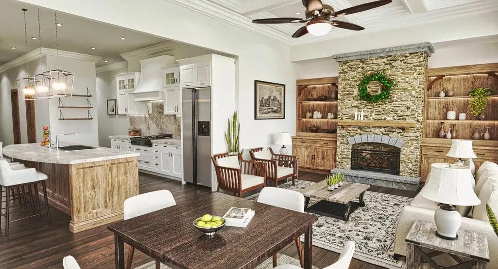 Modern home with three bedrooms, bonus room, and spacious layout.