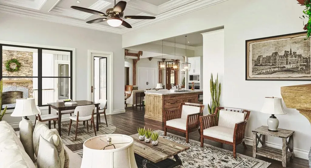 Modern home with three bedrooms, bonus room, and spacious layout.
