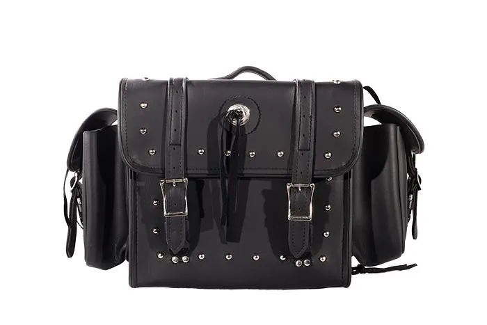 Motorcycle Sissy Bar Bag With Studs & Velcro