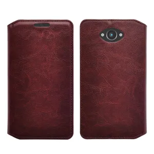 Motorola Droid Turbo | Motorola Moto Maxx | Motorola XT1254 Cases, Wrist Strap Magnetic Fold[Kickstand] Pu Leather Wallet Case with ID & Credit Card Slots - Brown