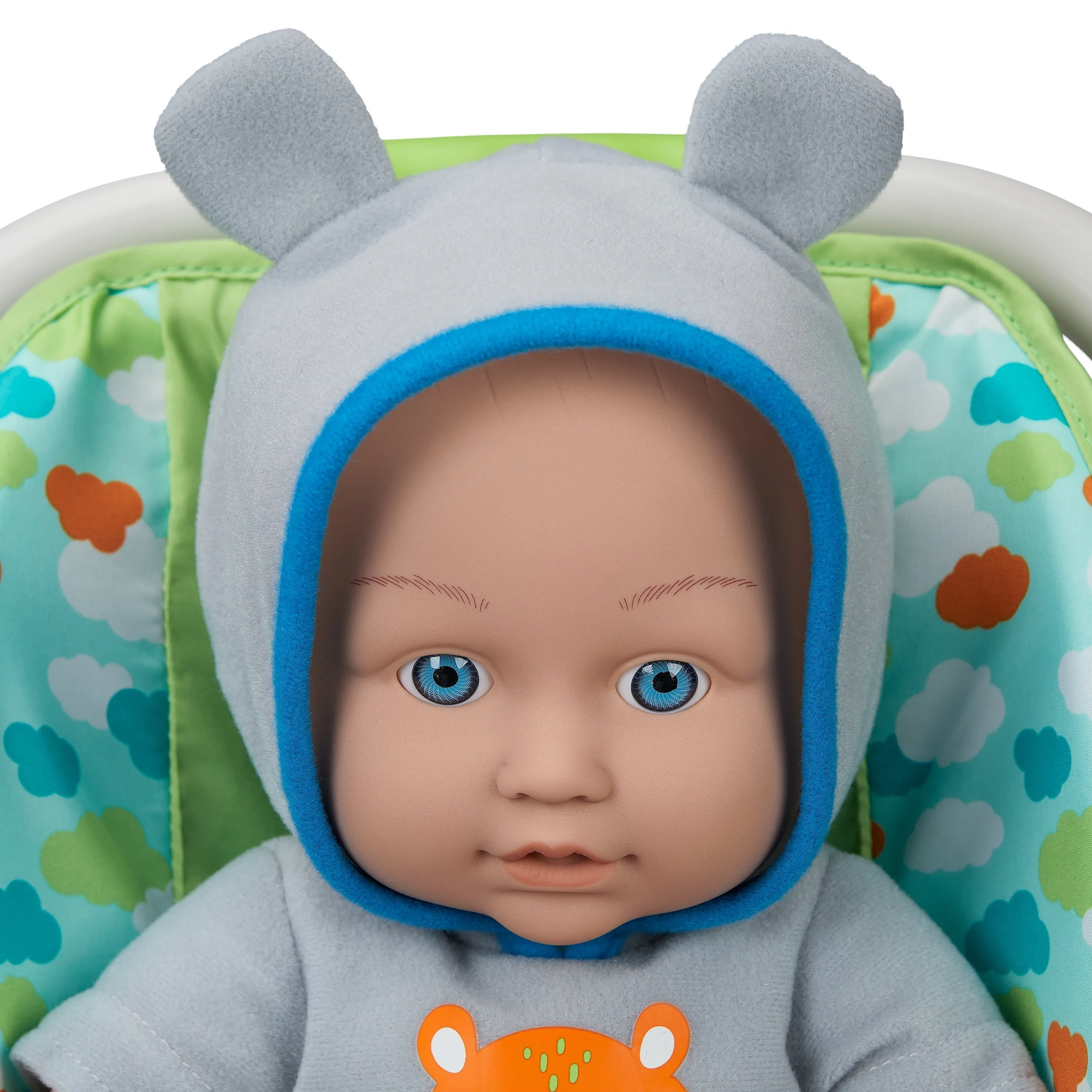 My Sweet Love 13 inch Baby Doll with Carrier and Handle Play Set,  Light Skin Tone, Blue Theme