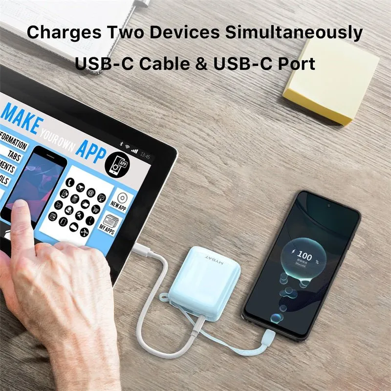 MyBat 10000mAh PowerLoop Power Bank with USB-C Cable - Pink