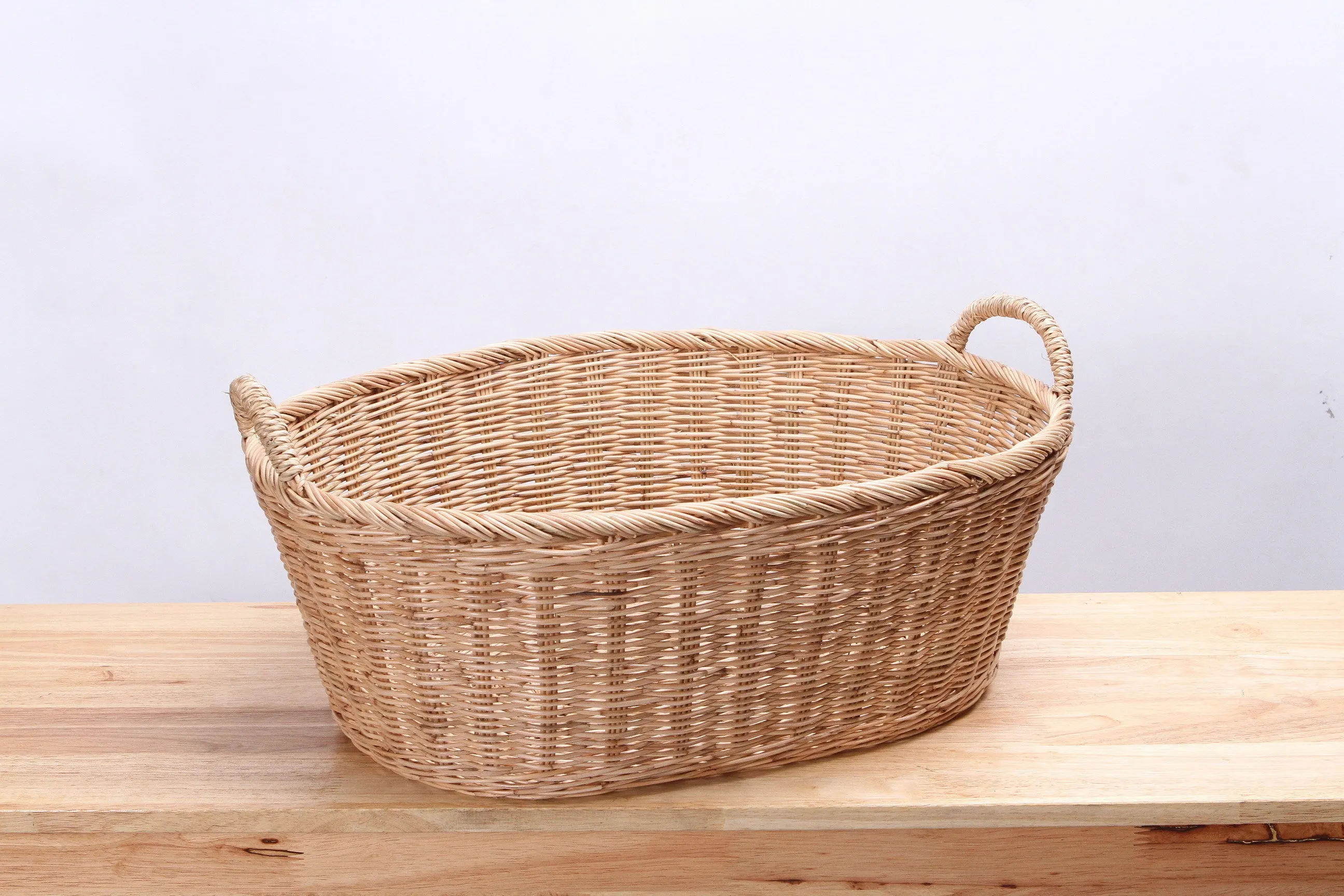 Natural Wicker Basket (Short) (L)