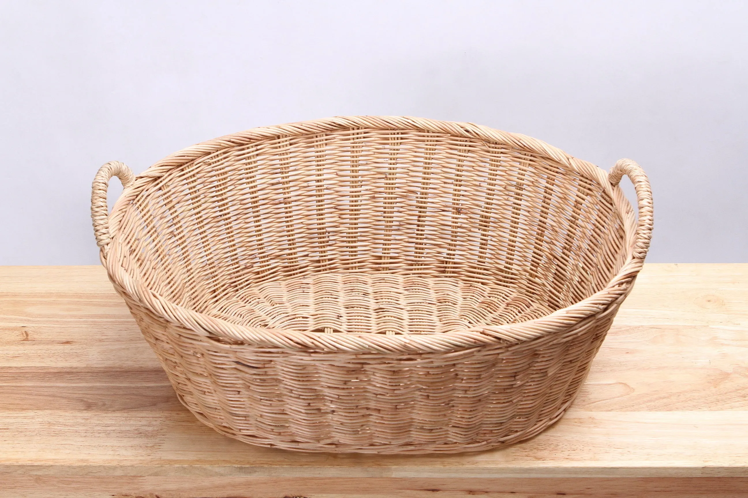 Natural Wicker Basket (Short) (L)