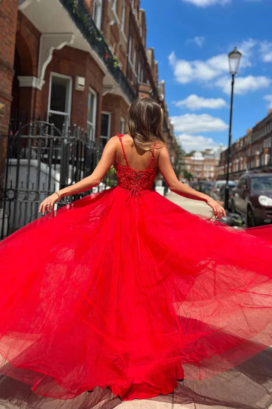 Nicoletta lace bodice full tulle skirt ball gown JX6075