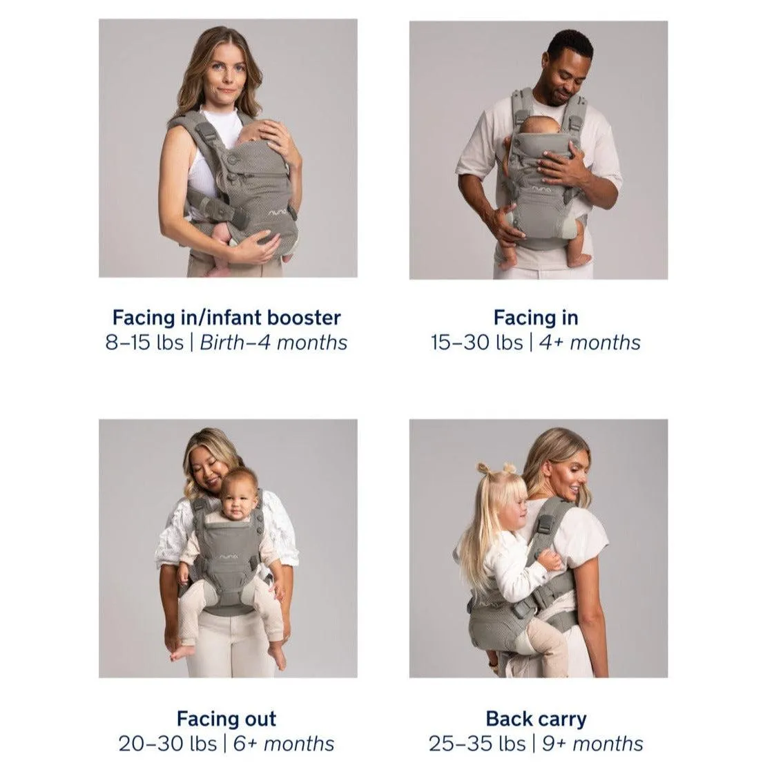 Nuna - CUDL Clik Baby Carrier - Fog