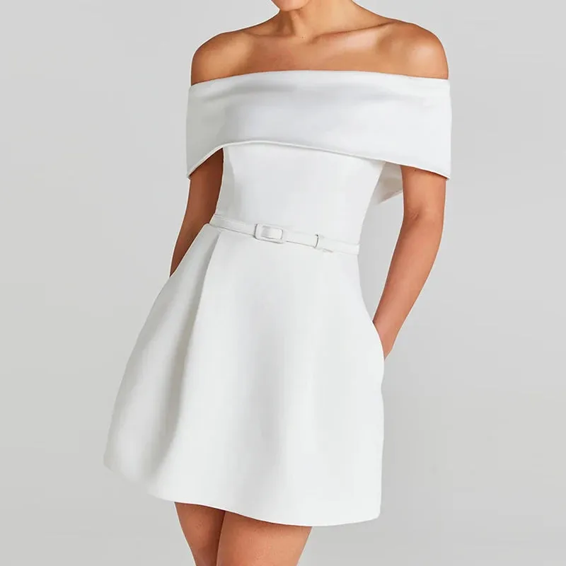 Off-Shoulder Party Mini Dress for Weddings