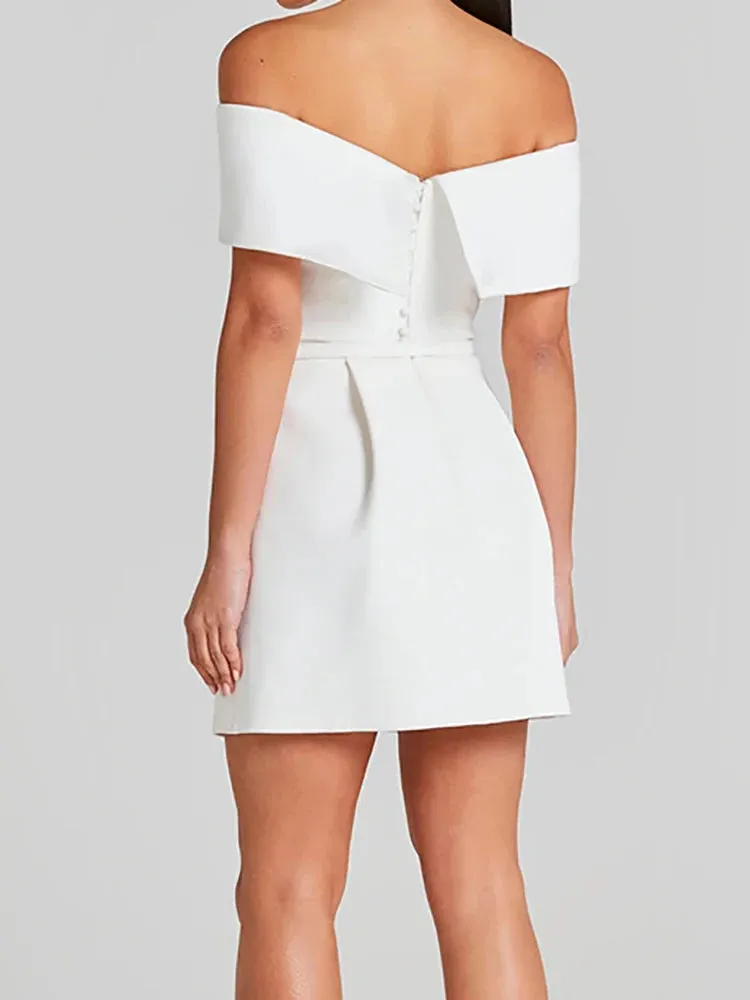 Off-Shoulder Party Mini Dress for Weddings