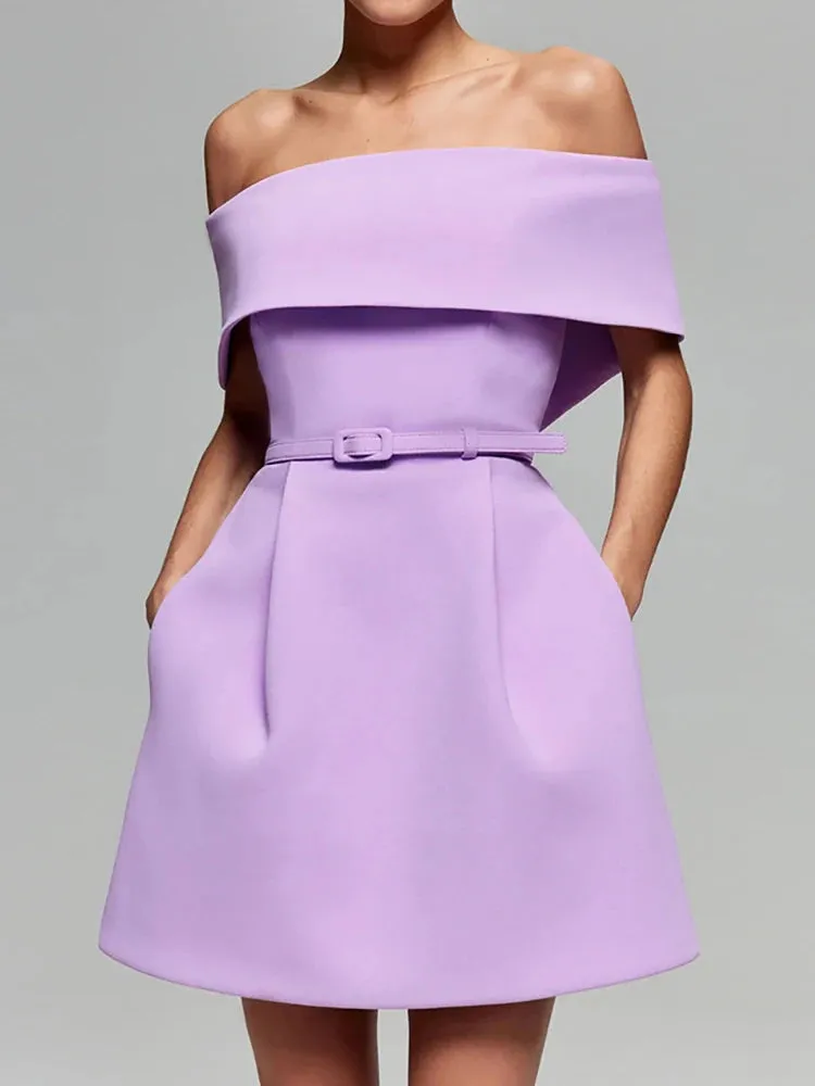 Off-Shoulder Party Mini Dress for Weddings