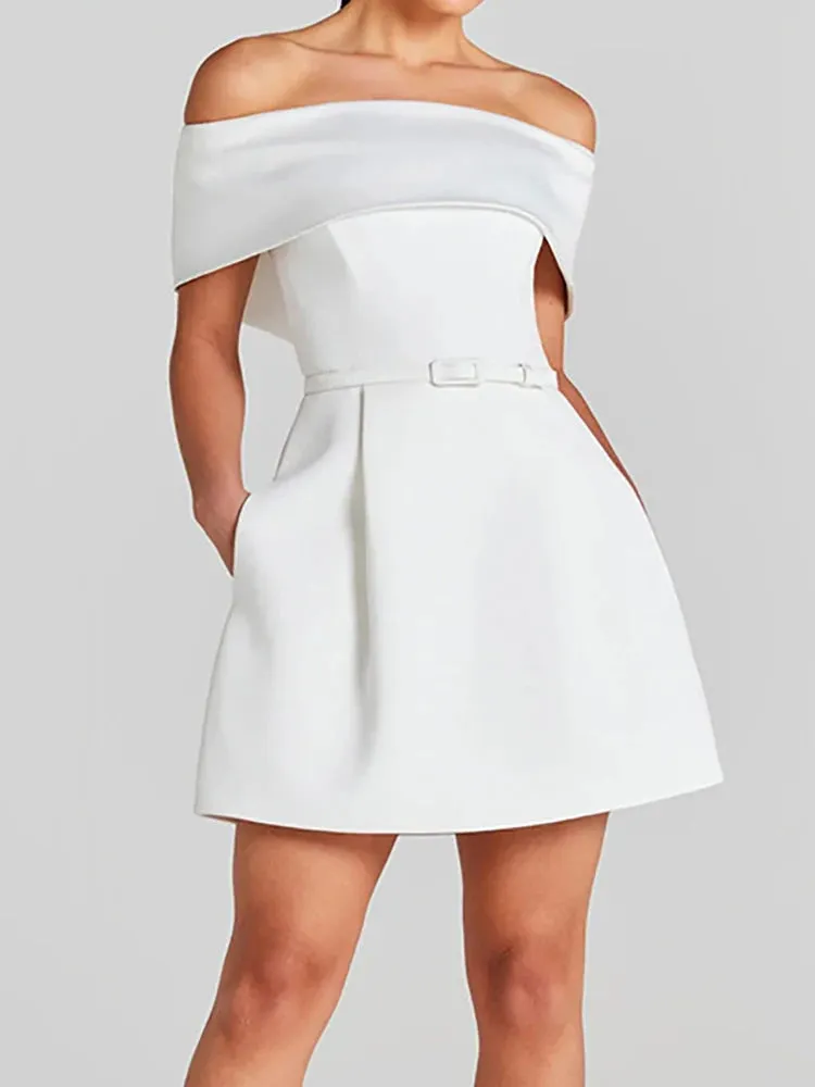 Off-Shoulder Party Mini Dress for Weddings