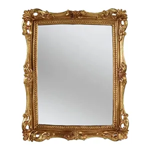 OIGUMR Square Wall Mirror Vintage Mirror Gold Mirror (Gold, 11x9.4 inch)