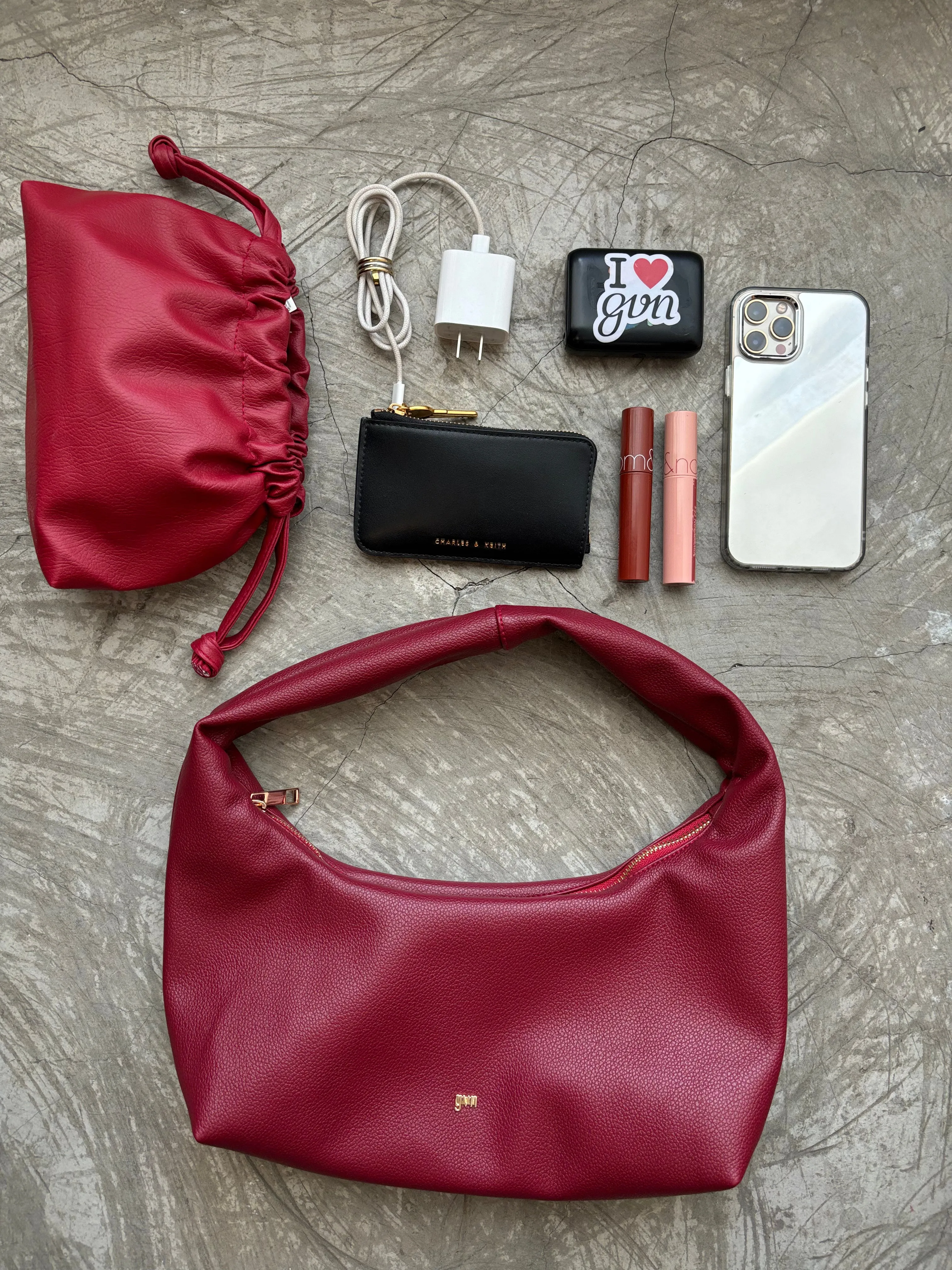 [ON HAND] Small Hobo Bag in Gold (Heavy Pebbled)