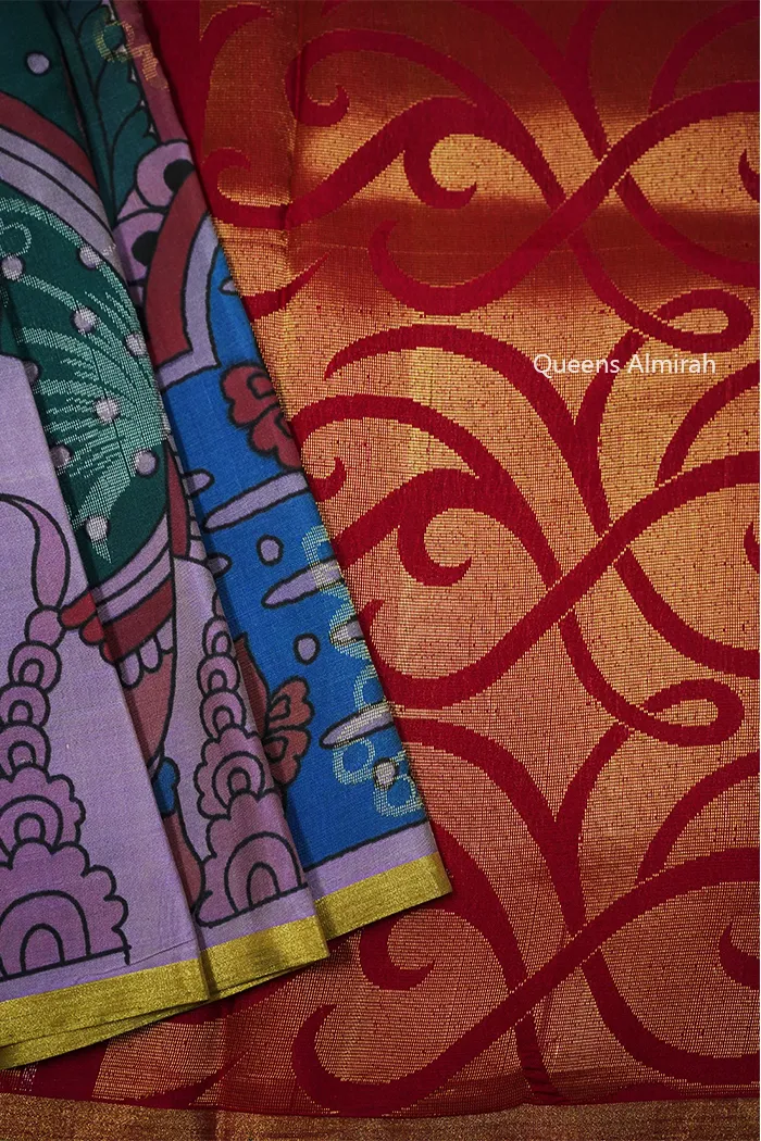 ONION PINK WITH MULTI COLOR KANCHIVARAM SILK SAREE