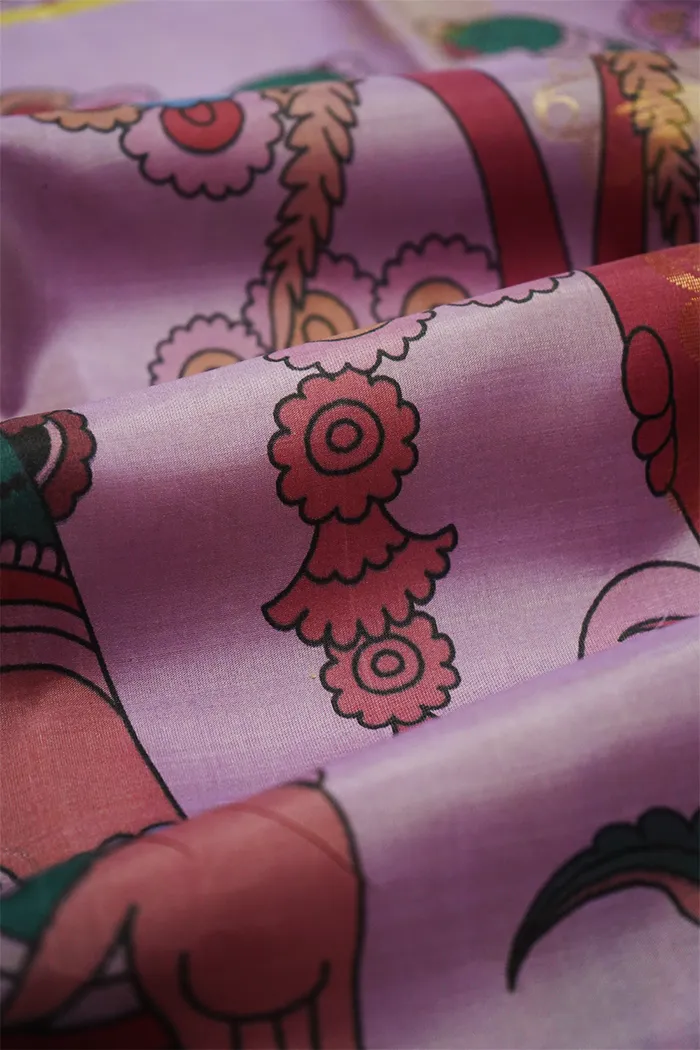 ONION PINK WITH MULTI COLOR KANCHIVARAM SILK SAREE