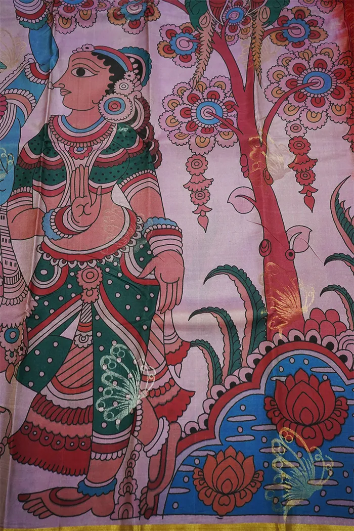 ONION PINK WITH MULTI COLOR KANCHIVARAM SILK SAREE