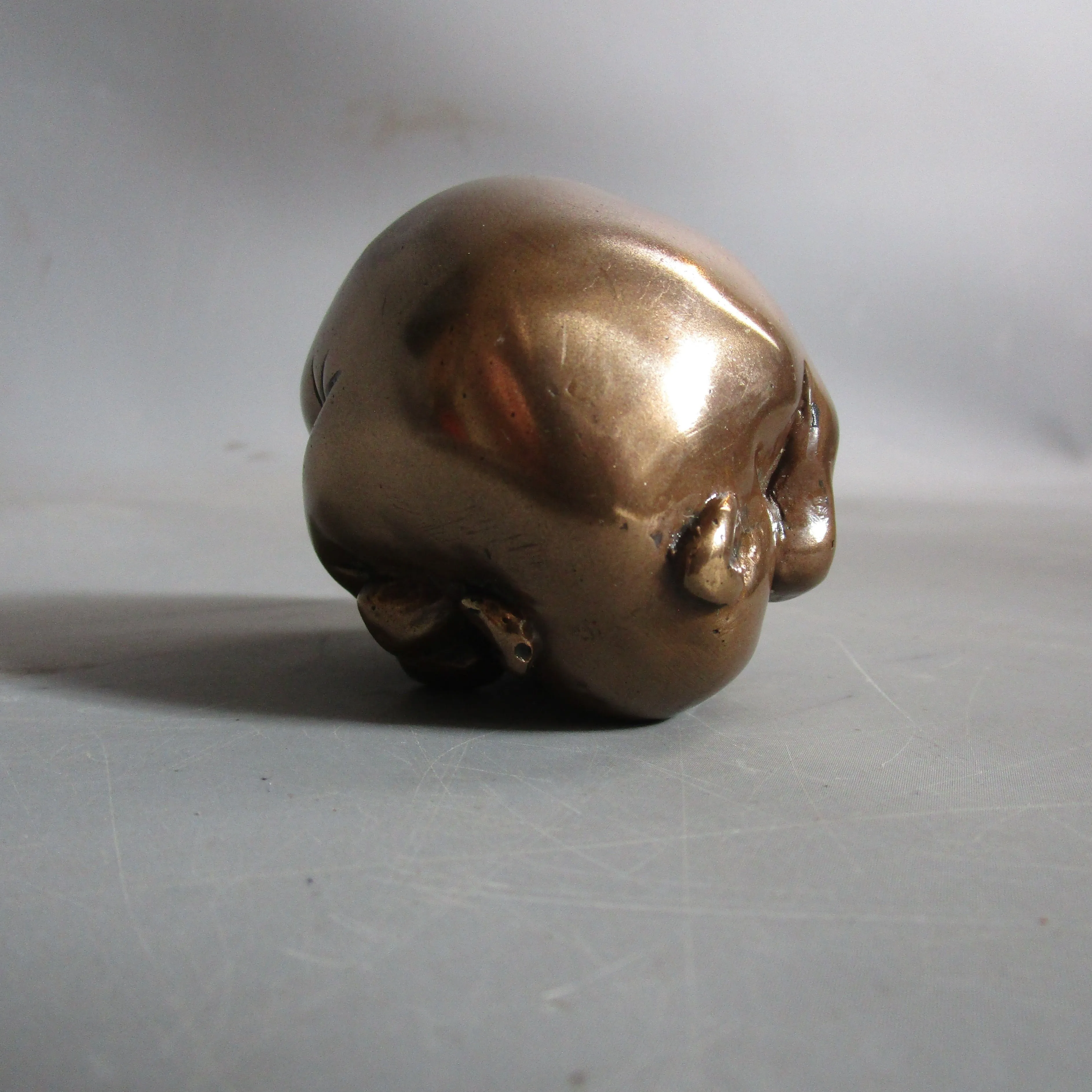 Oriental Mejia Period Bronze scroll weight Curled UP Mammal Antique Victorian c1890