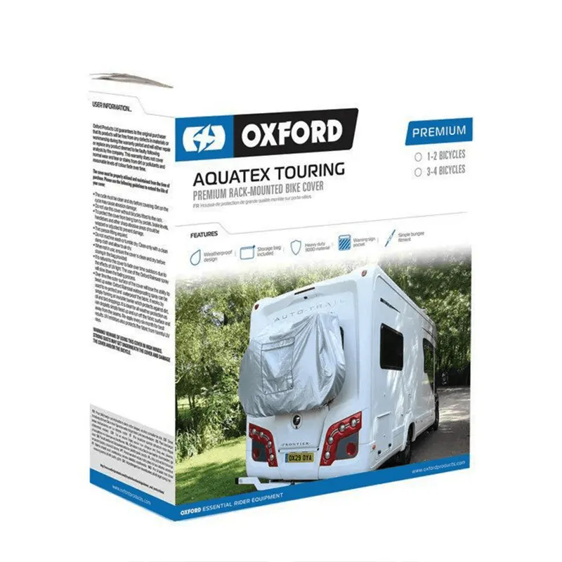 Oxford Aquatex Touring Premium Rack-Mounted Bike Cover for 3-4 Bikes - Includes Storage Bag