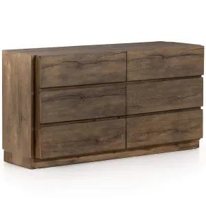 Perrin 6 Drawers Dresser, Rustic Fawn