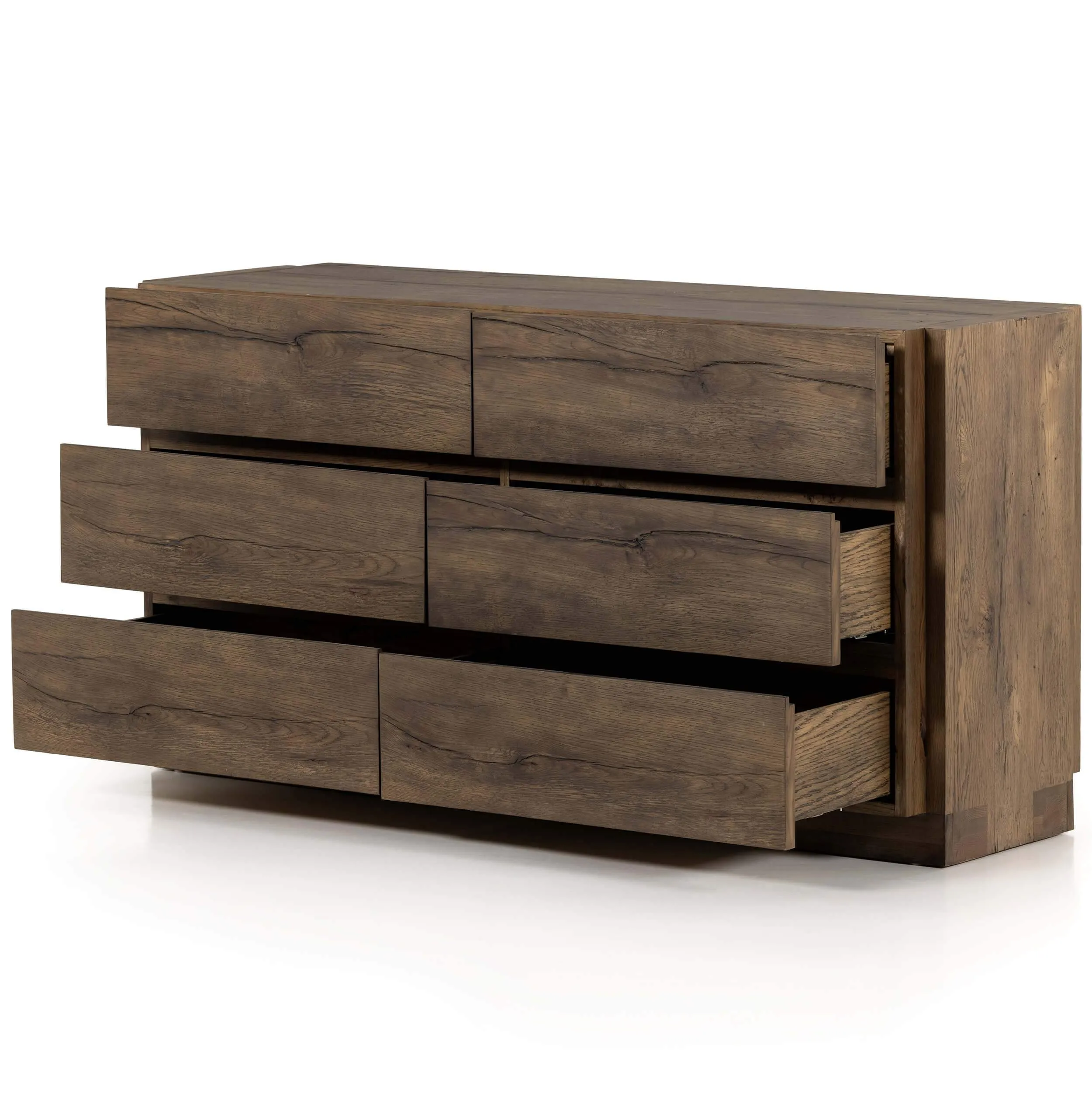 Perrin 6 Drawers Dresser, Rustic Fawn