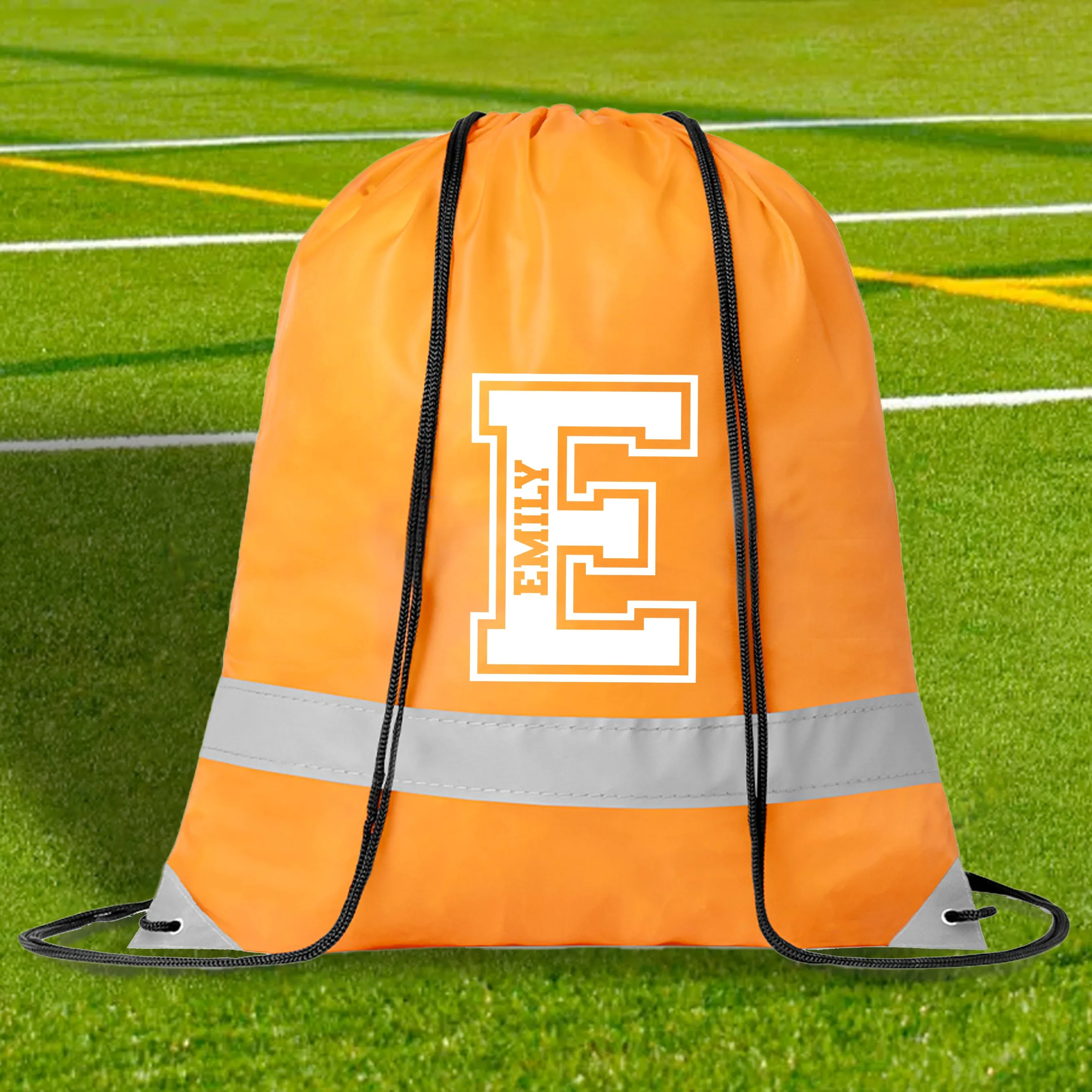 Personalised High Viz Name & Initial Drawstring Bag