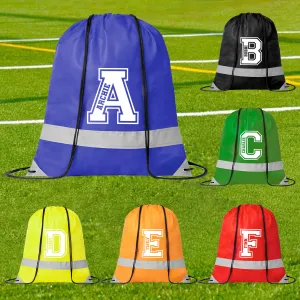 Personalised High Viz Name & Initial Drawstring Bag