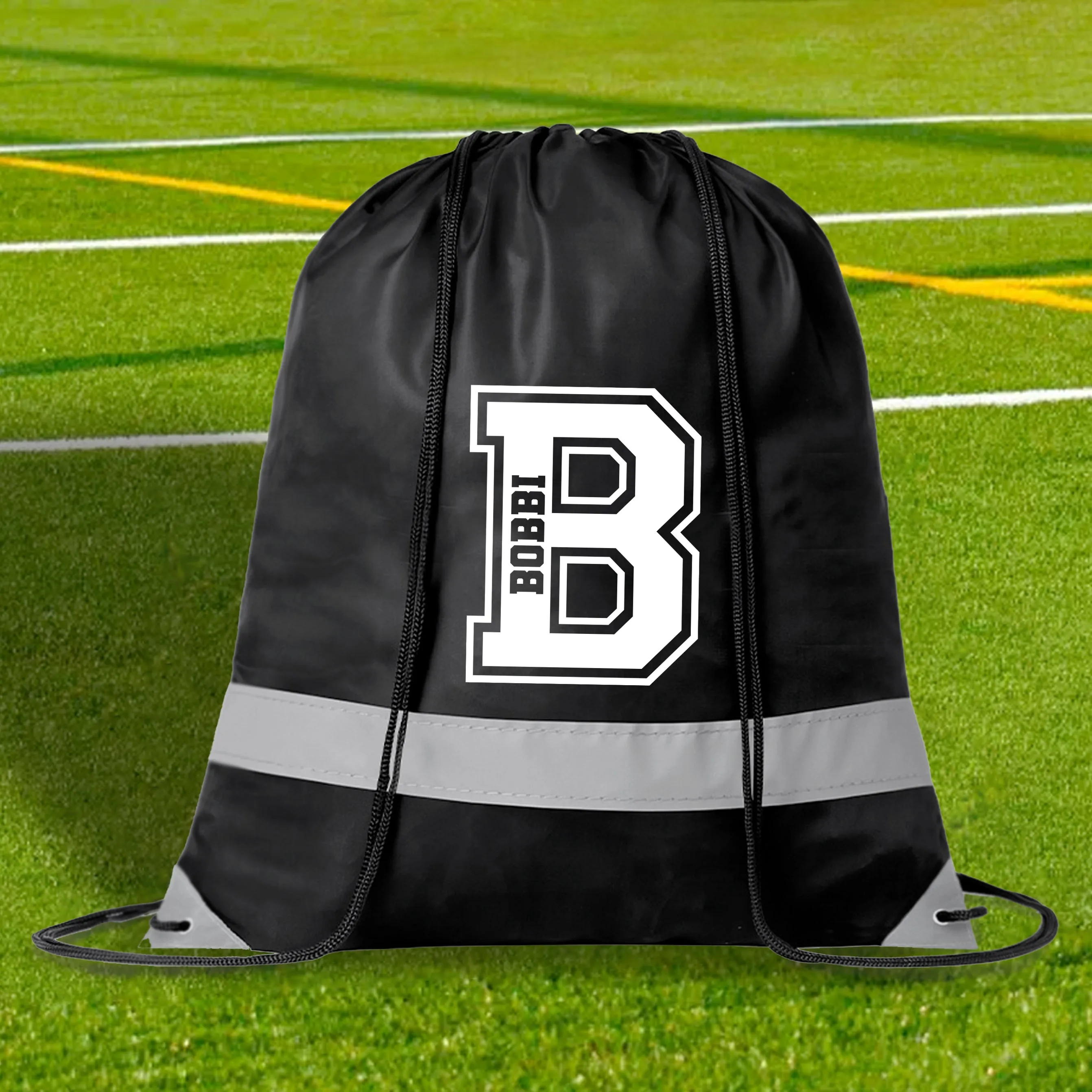 Personalised High Viz Name & Initial Drawstring Bag
