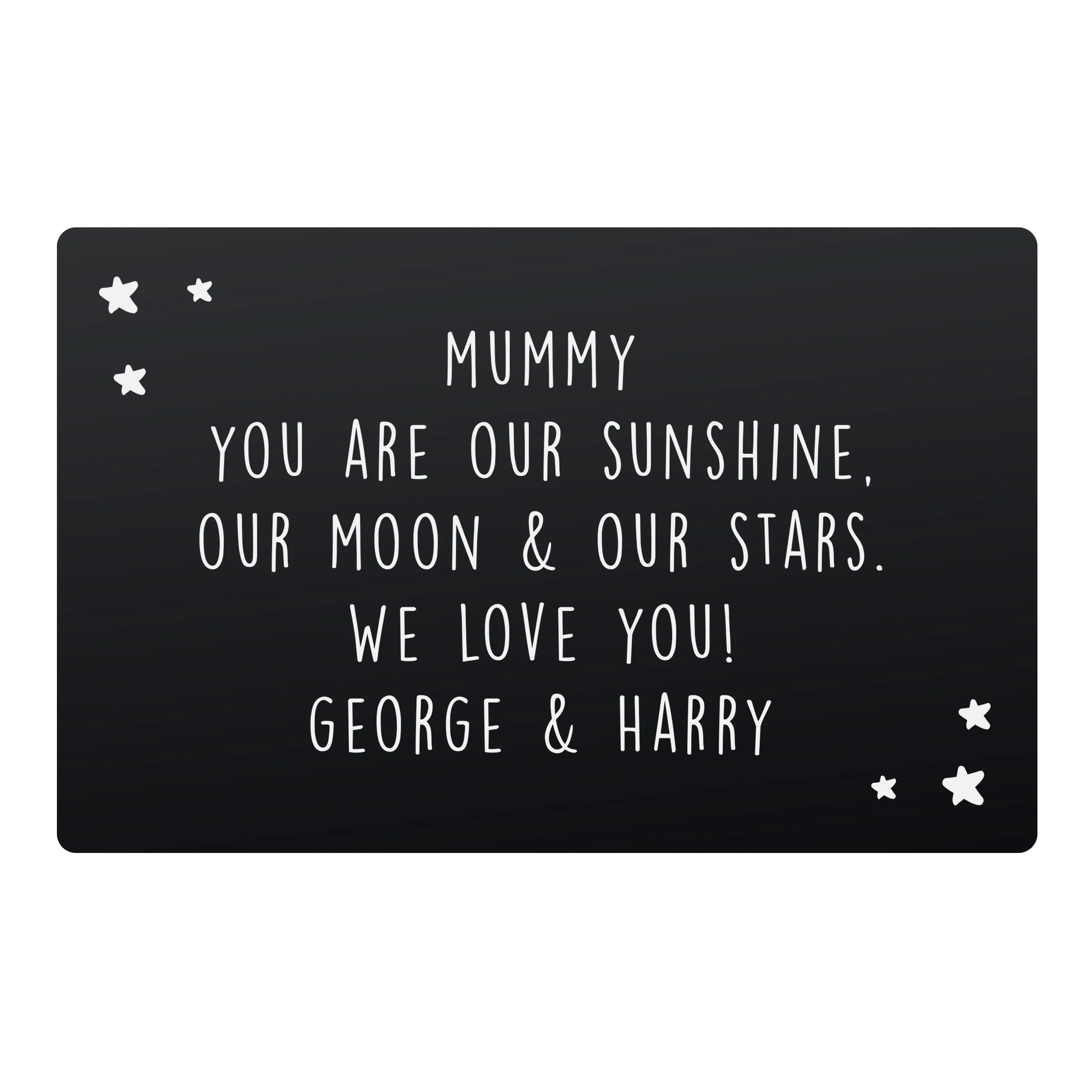 Personalised Star Black Wallet Card