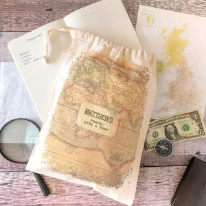 Personalised Travel Essentials Canvas Pouch