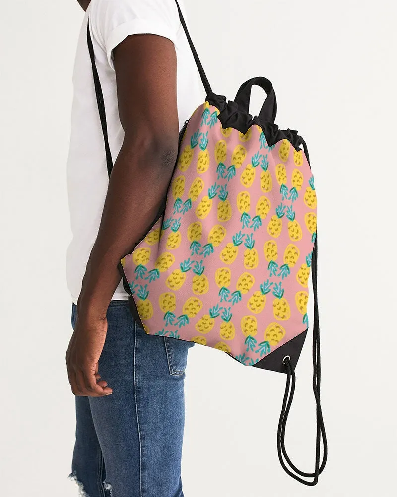 Pineapple Twin Canvas Drawstring Bag