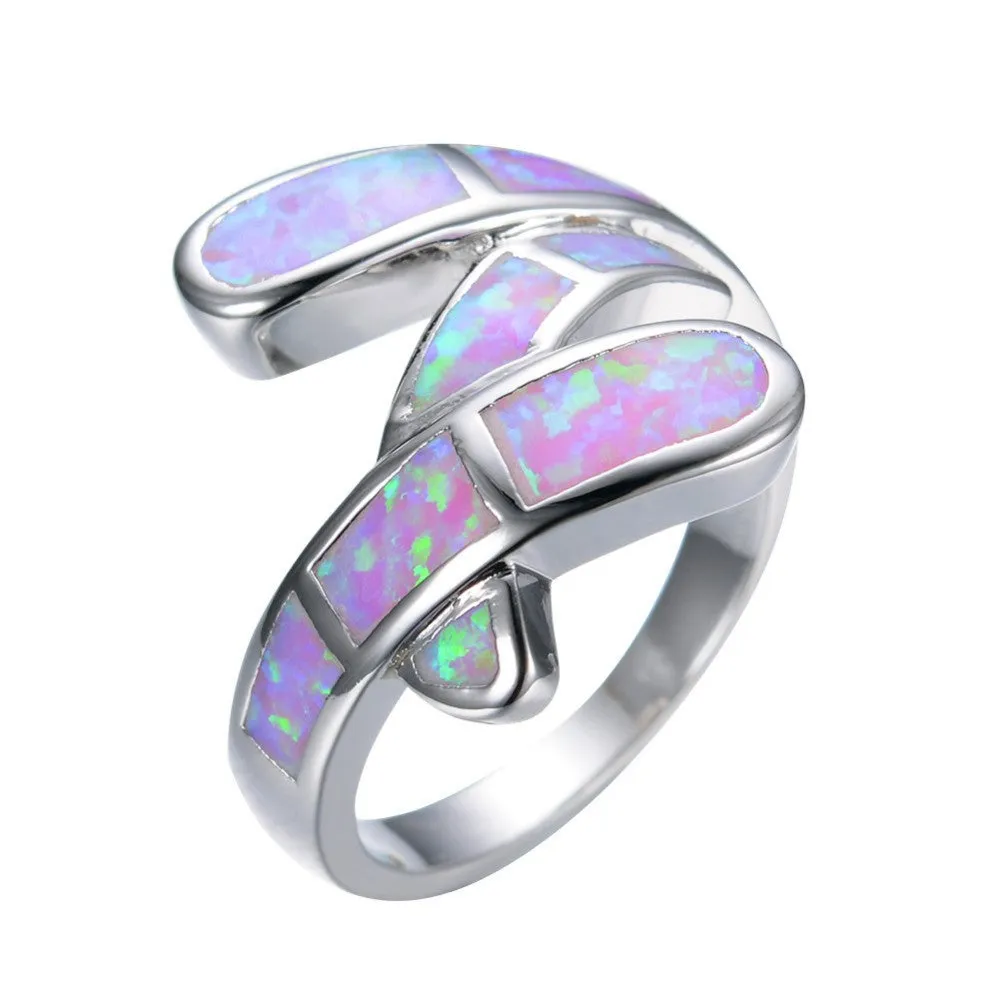 Pink Opal Spiral Ring