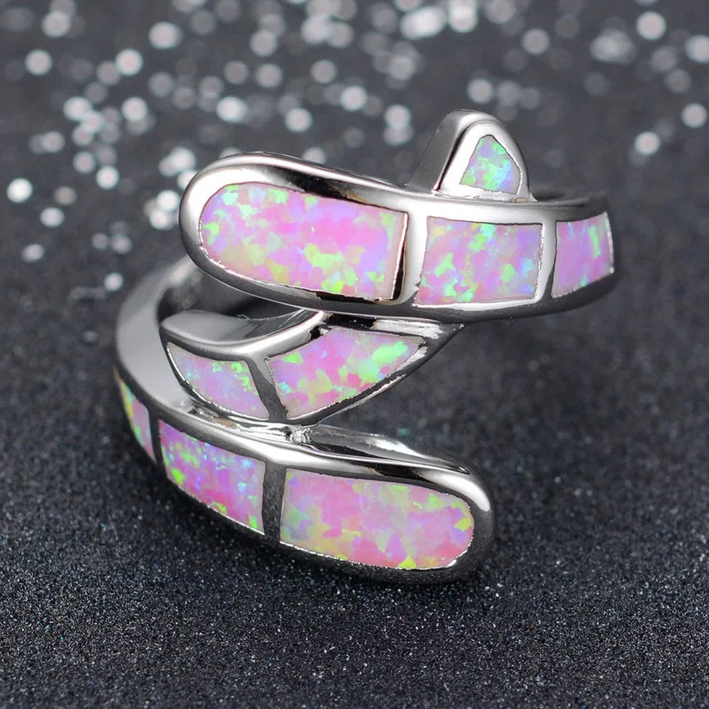 Pink Opal Spiral Ring