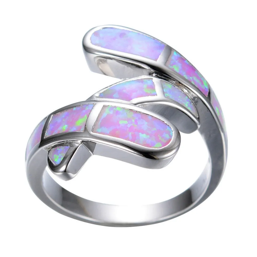 Pink Opal Spiral Ring