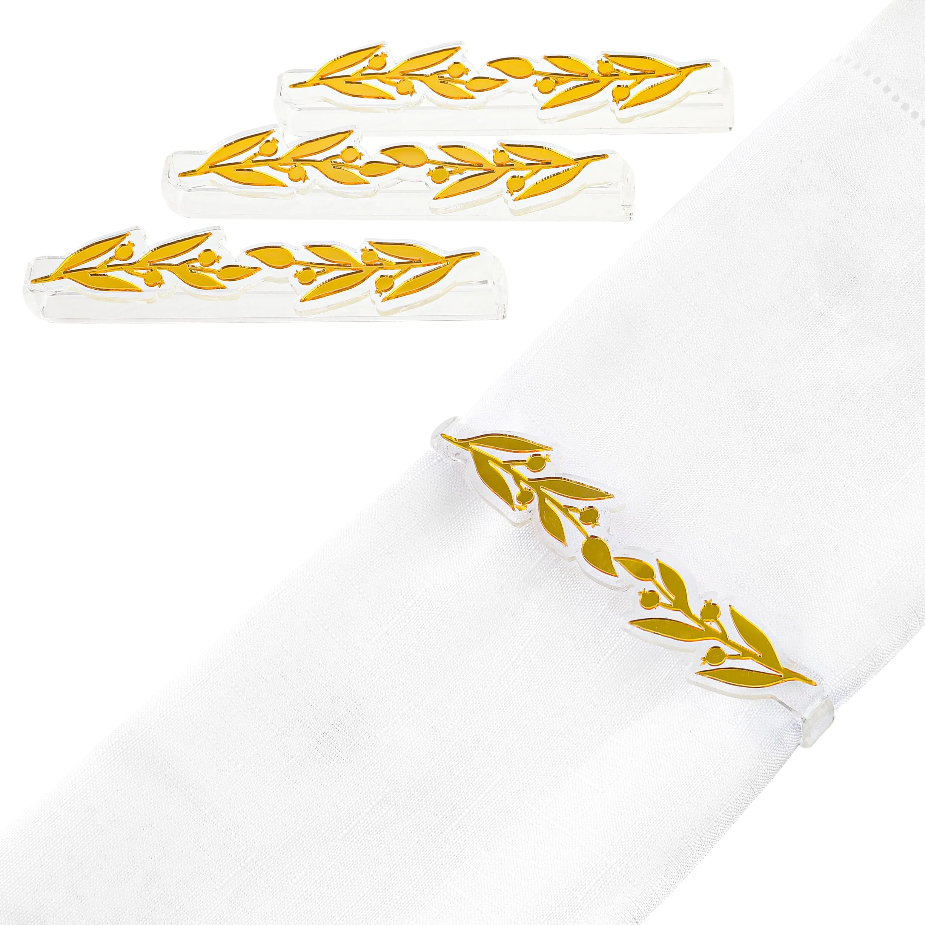 Pomegranate Leaf Napkin Wraps
