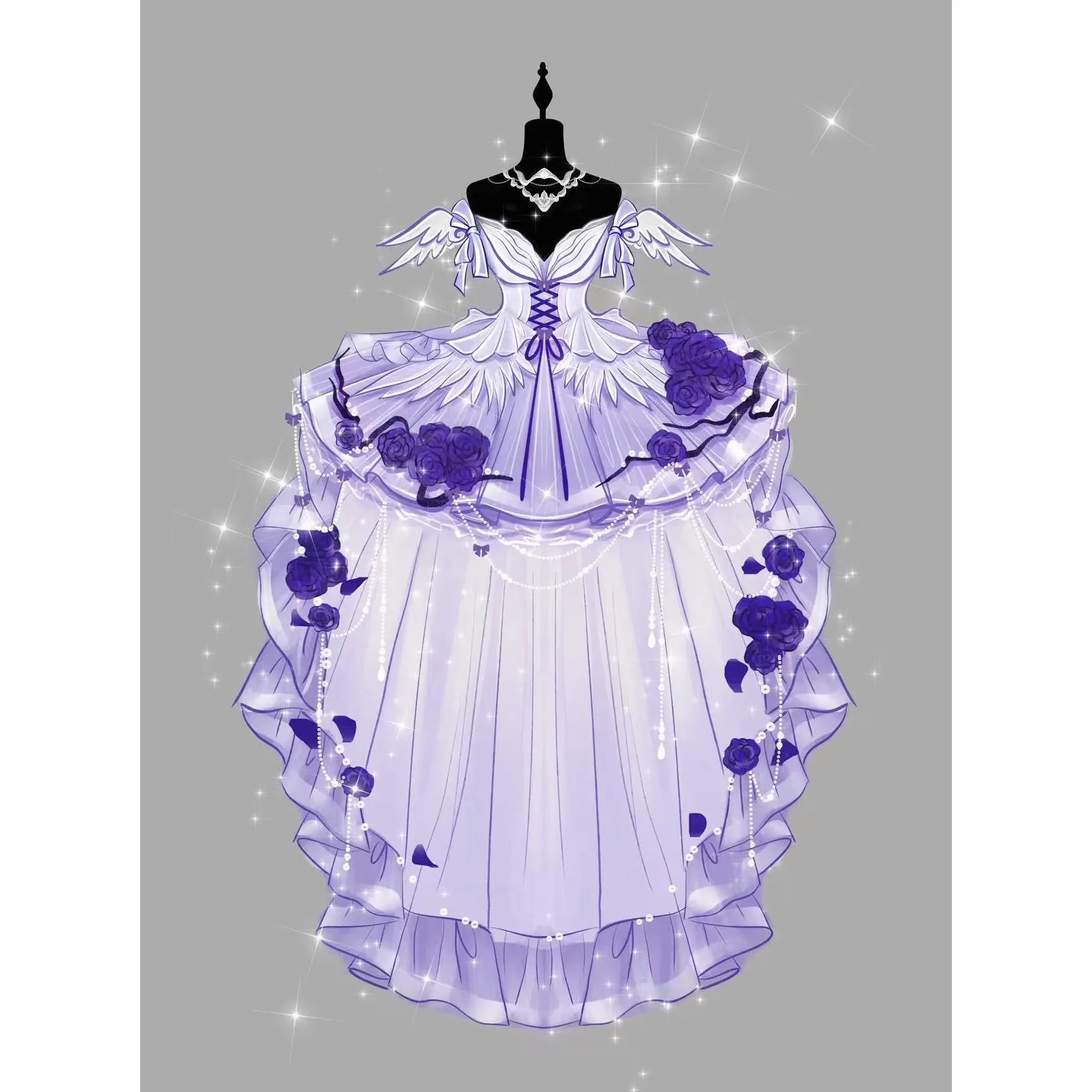 Princess style trailing new vintage big bow dress