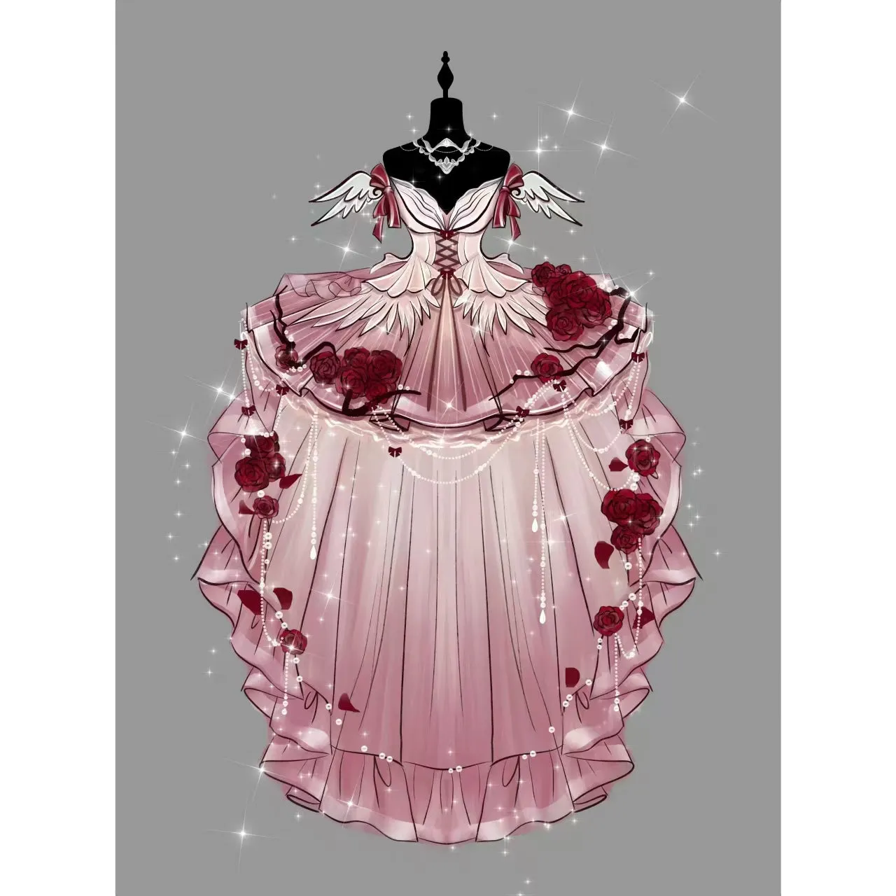 Princess style trailing new vintage big bow dress