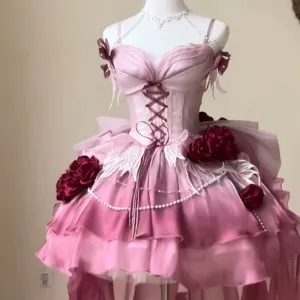 Princess style trailing new vintage big bow dress
