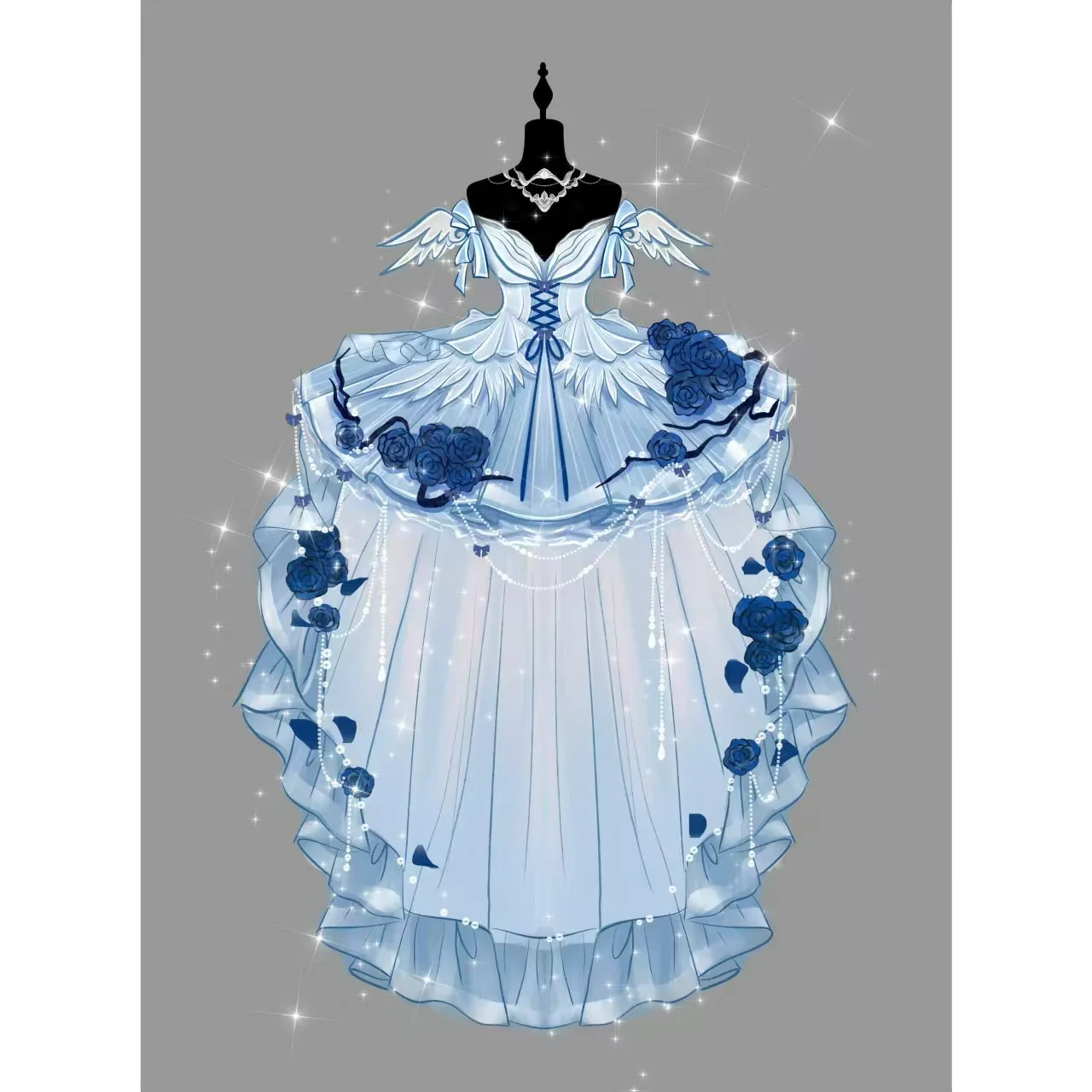Princess style trailing new vintage big bow dress