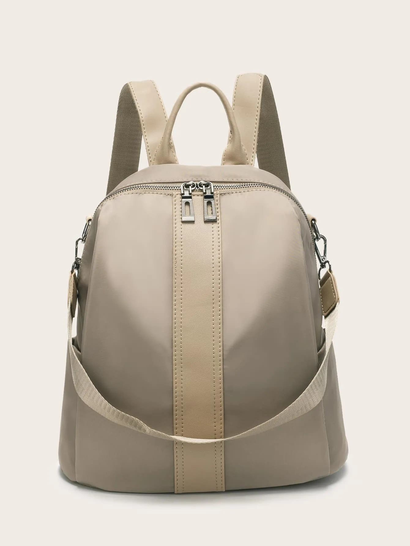 PU Panel Backpack With Detachable Backpack