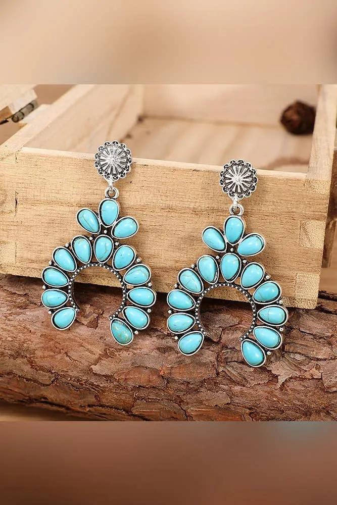 Pumpkin Blossom Turquoise Earrings
