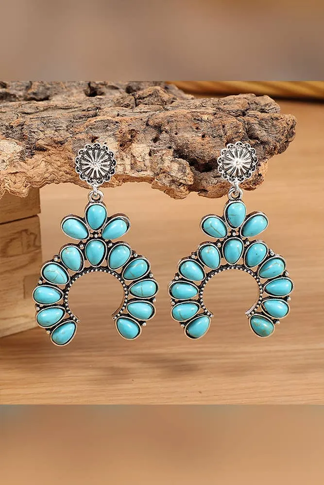 Pumpkin Blossom Turquoise Earrings