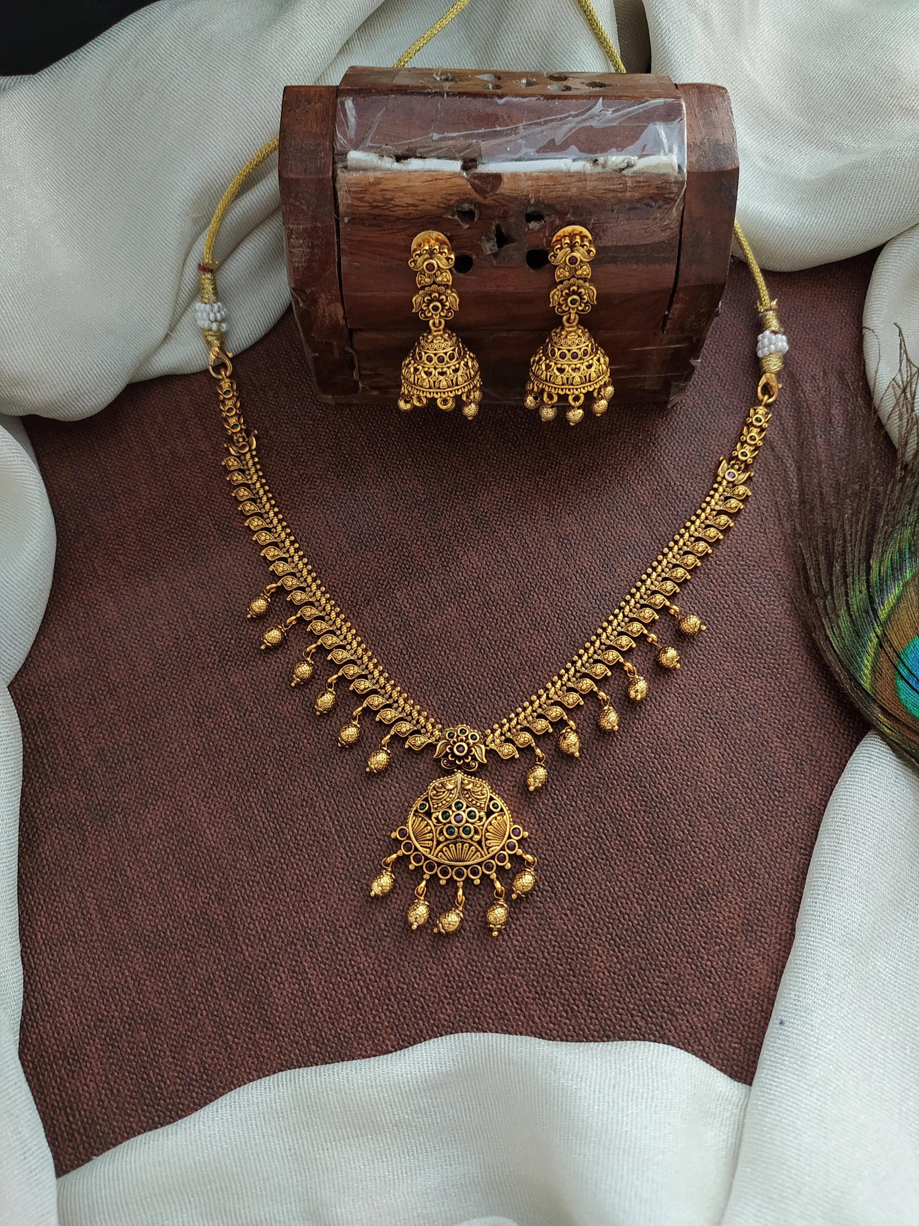 "Antique Necklace with Jhumki"