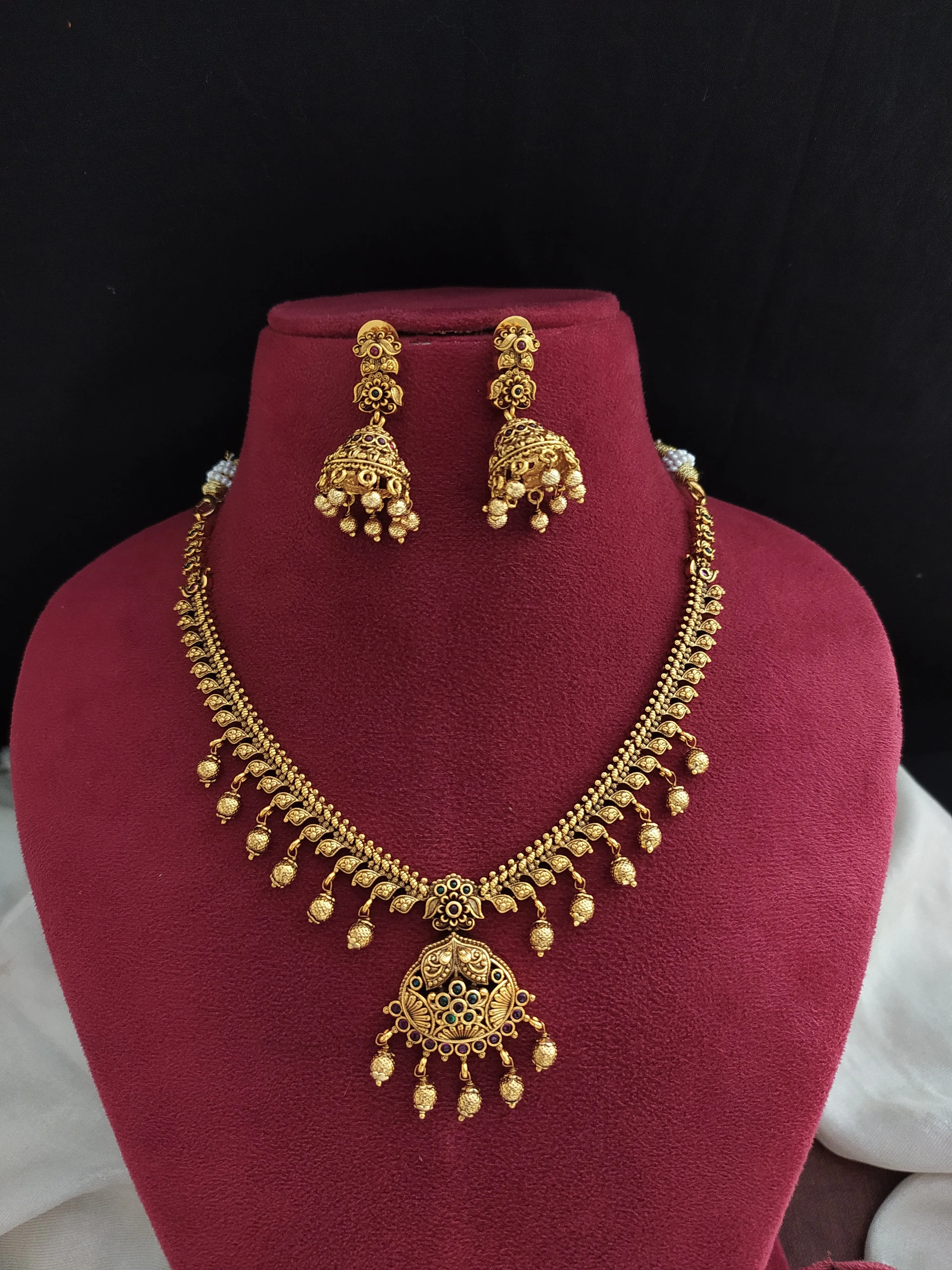 "Antique Necklace with Jhumki"