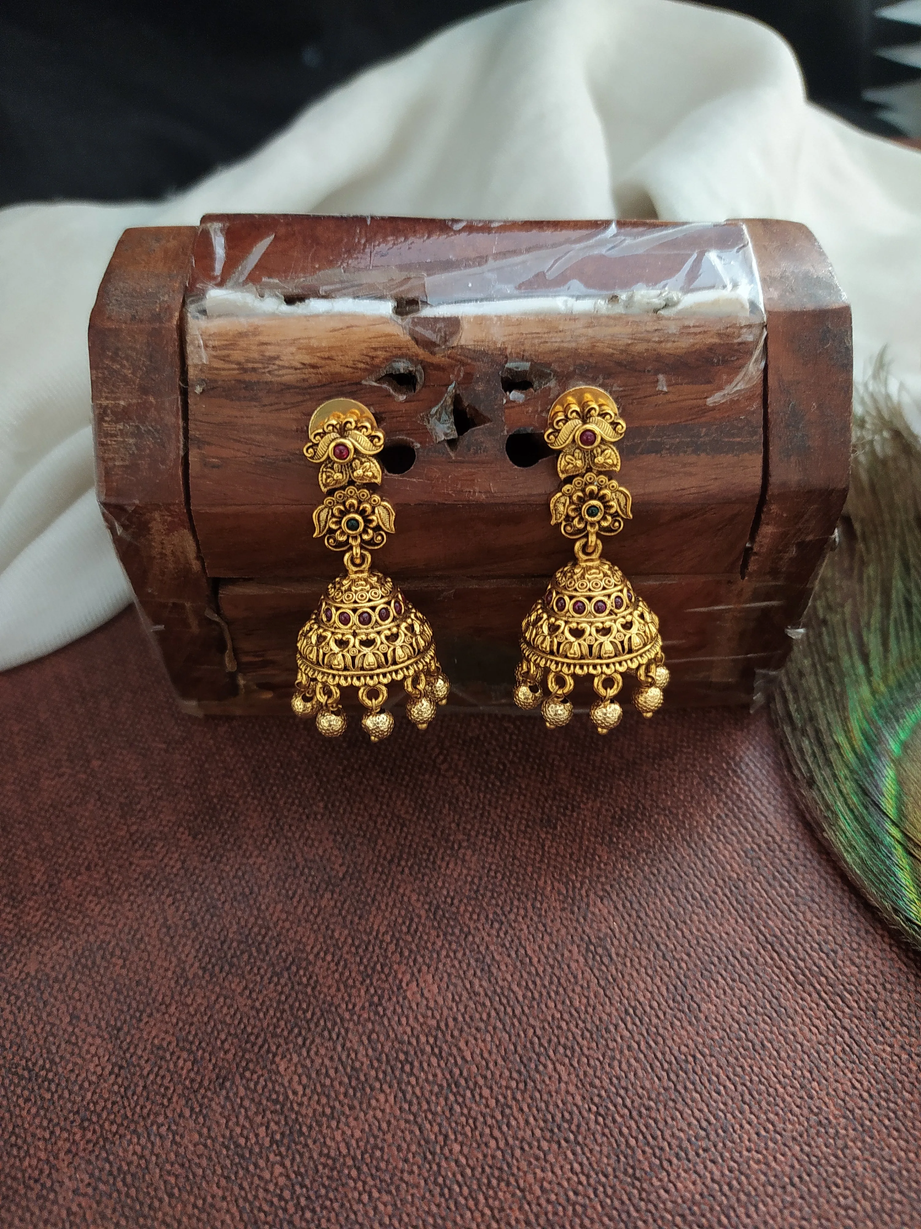 "Antique Necklace with Jhumki"