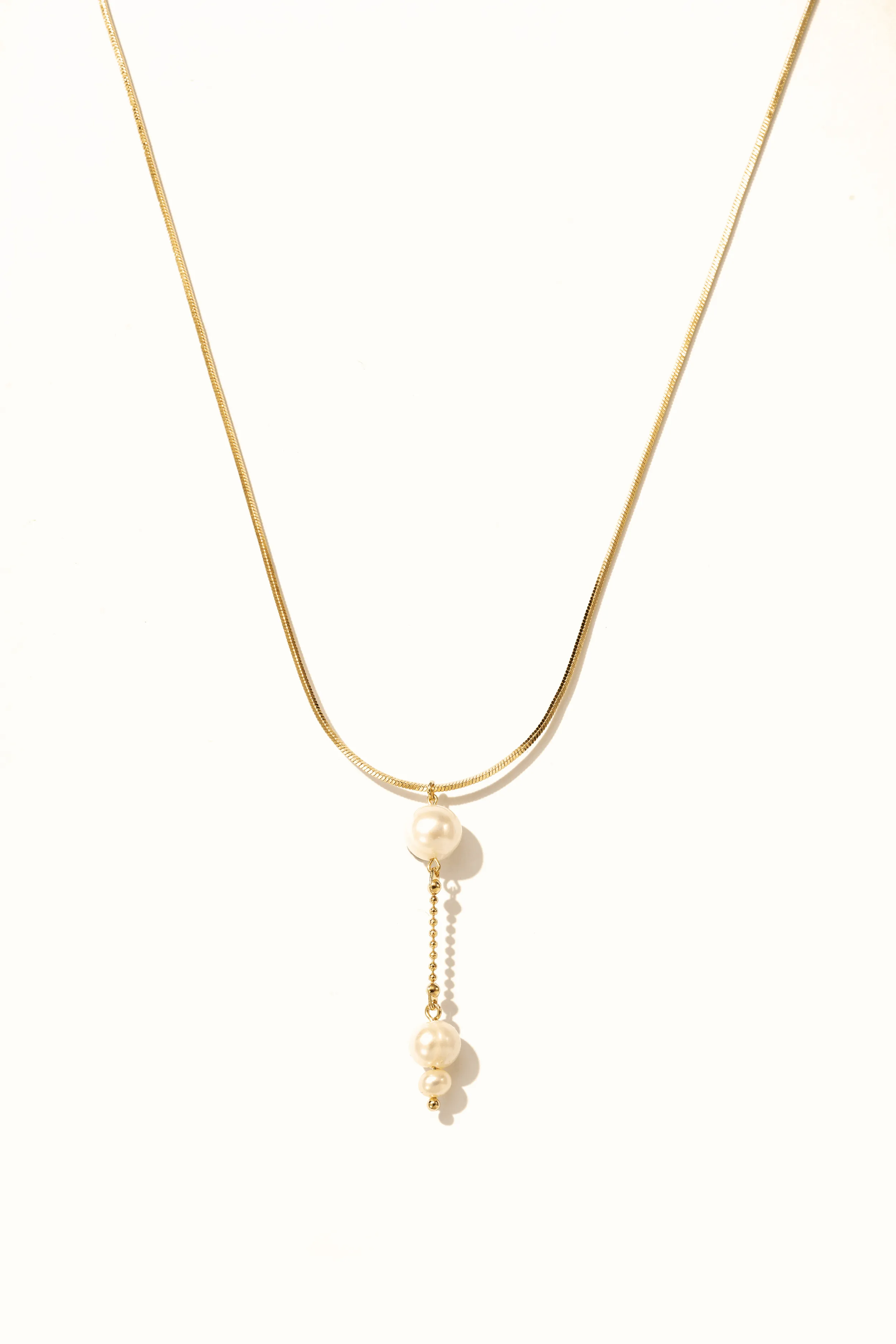 Remi Pearl Drop Snake Chain Necklace