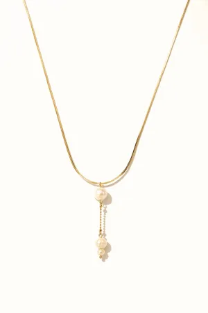 Remi Pearl Drop Snake Chain Necklace