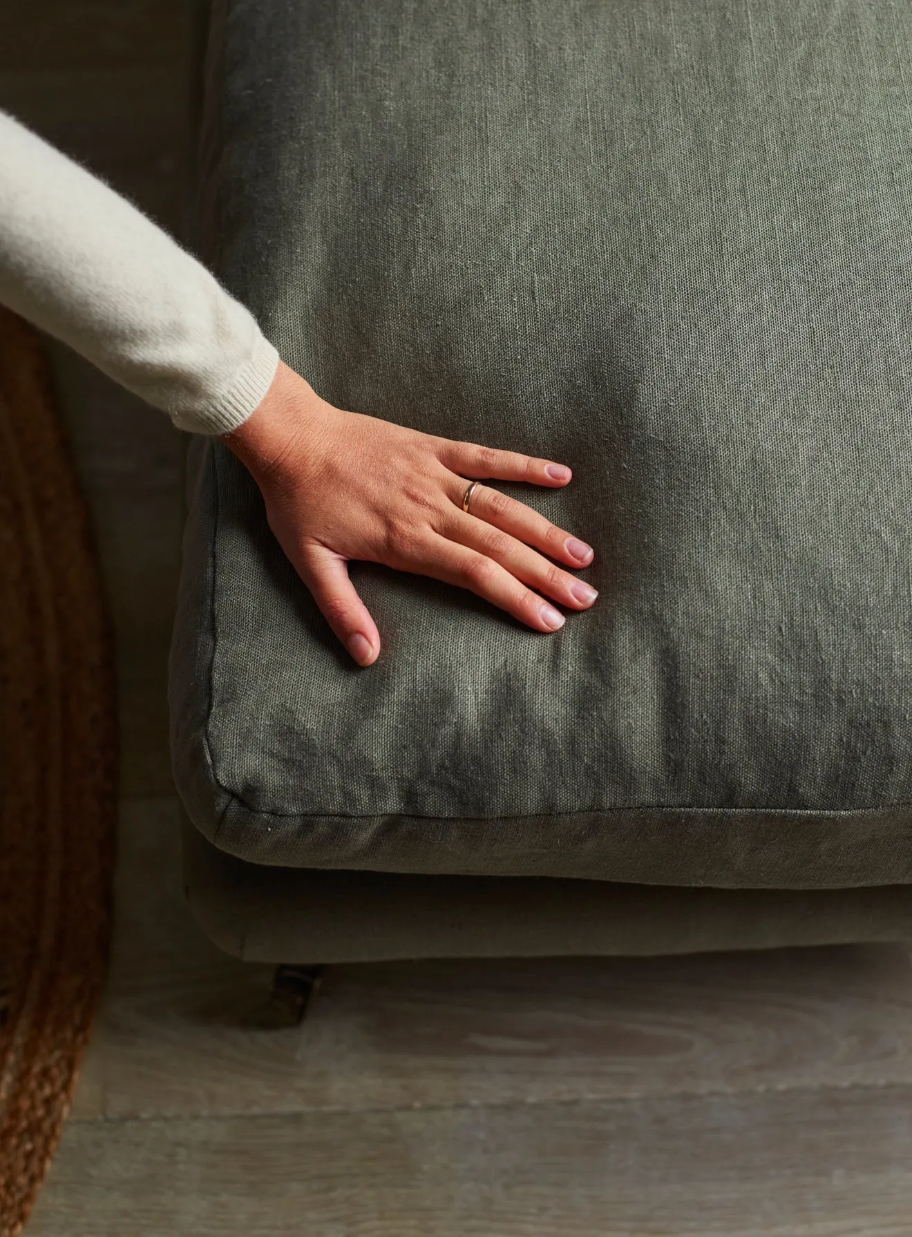 Remy Footstool, Ditsy Blue