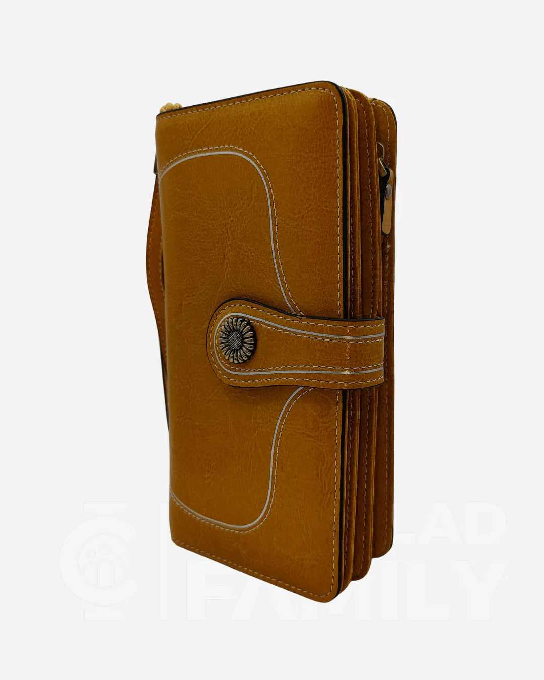 RFID Blocking Large Capacity Leather Wallet w/ Lanyard