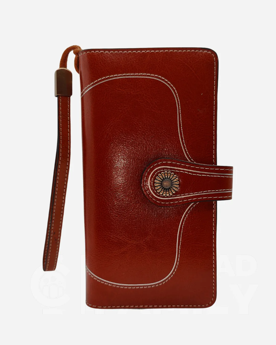 RFID Blocking Large Capacity Leather Wallet w/ Lanyard