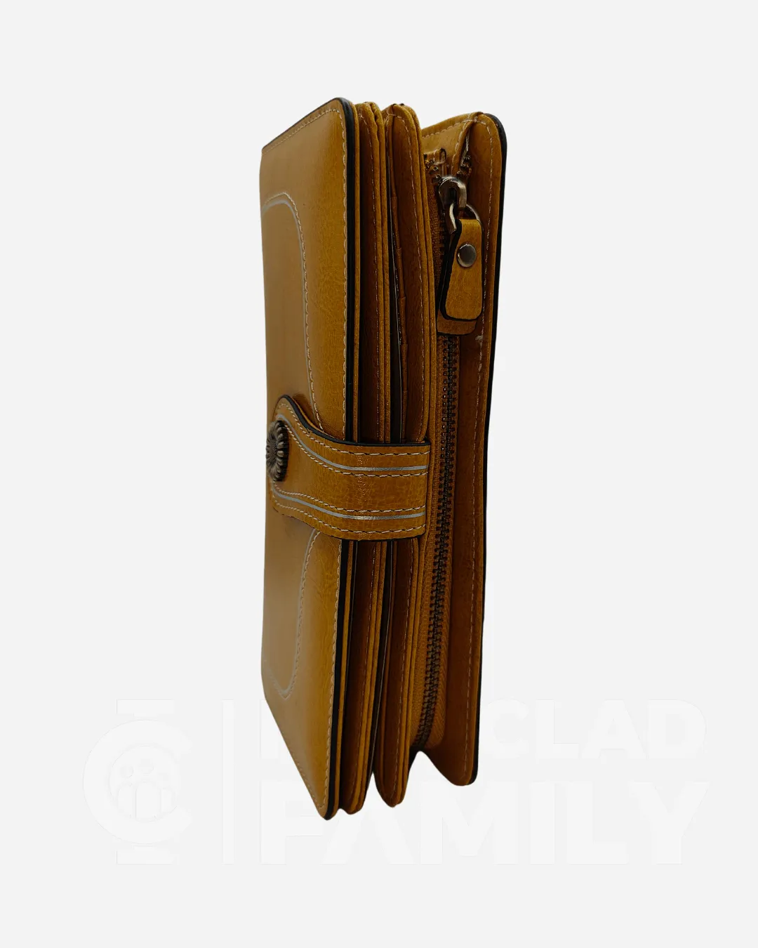 RFID Blocking Large Capacity Leather Wallet w/ Lanyard